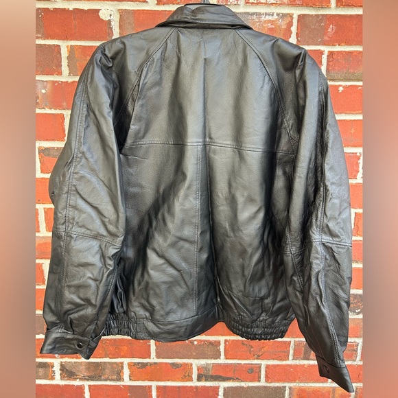 Burk’s Bay Men’s Big & Tall Long Sleeve Full Zip 5XL Black Leather Jacket Coat - Picture 2 of 9